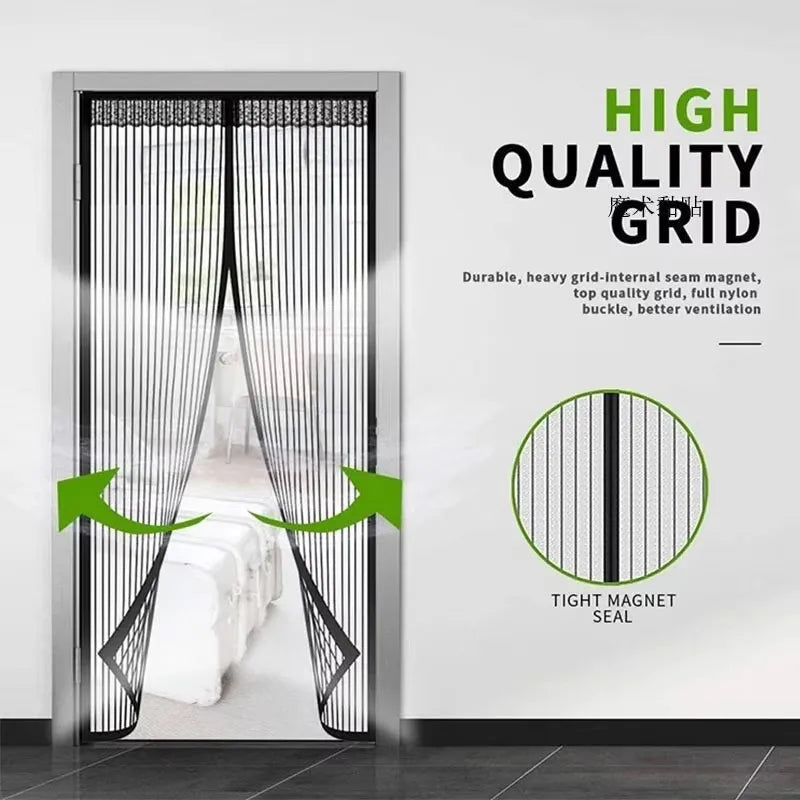 Magnetic Self-Closing Mosquito Mesh Door Curtain – Invisible Insect Screen for Doors & Windows | Bug & Fly Barrier