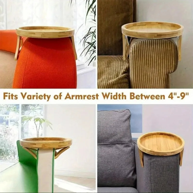 Clip-On Sofa Arm Tray Table