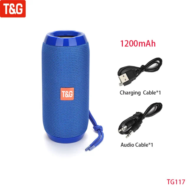 T&G Portable Bluetooth Speaker with AUX, USB & TWS