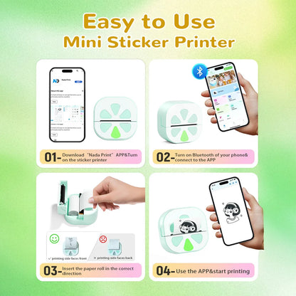 Jiuyin D20 Mini Label Maker – Inkless Bluetooth Label Printer for Classroom, Daycare & School Supplies