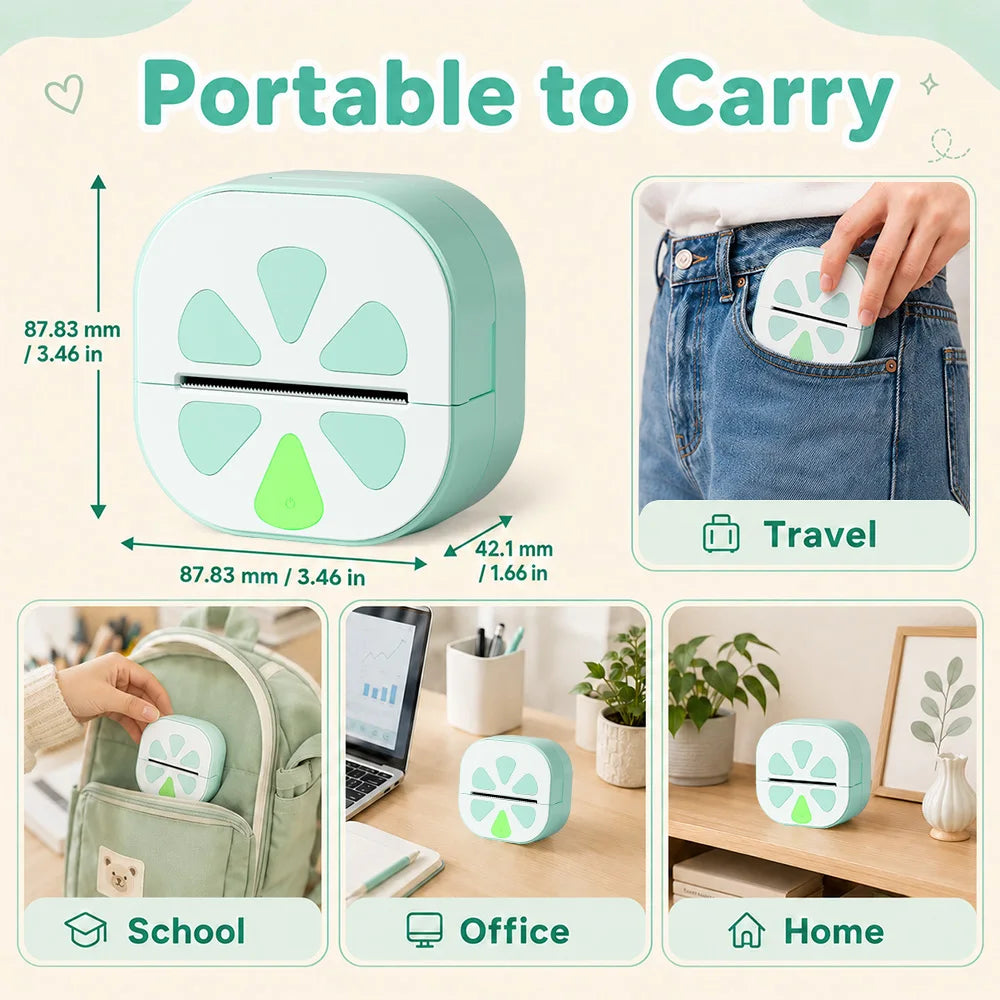 Jiuyin D20 Mini Label Maker – Inkless Bluetooth Label Printer for Classroom, Daycare & School Supplies