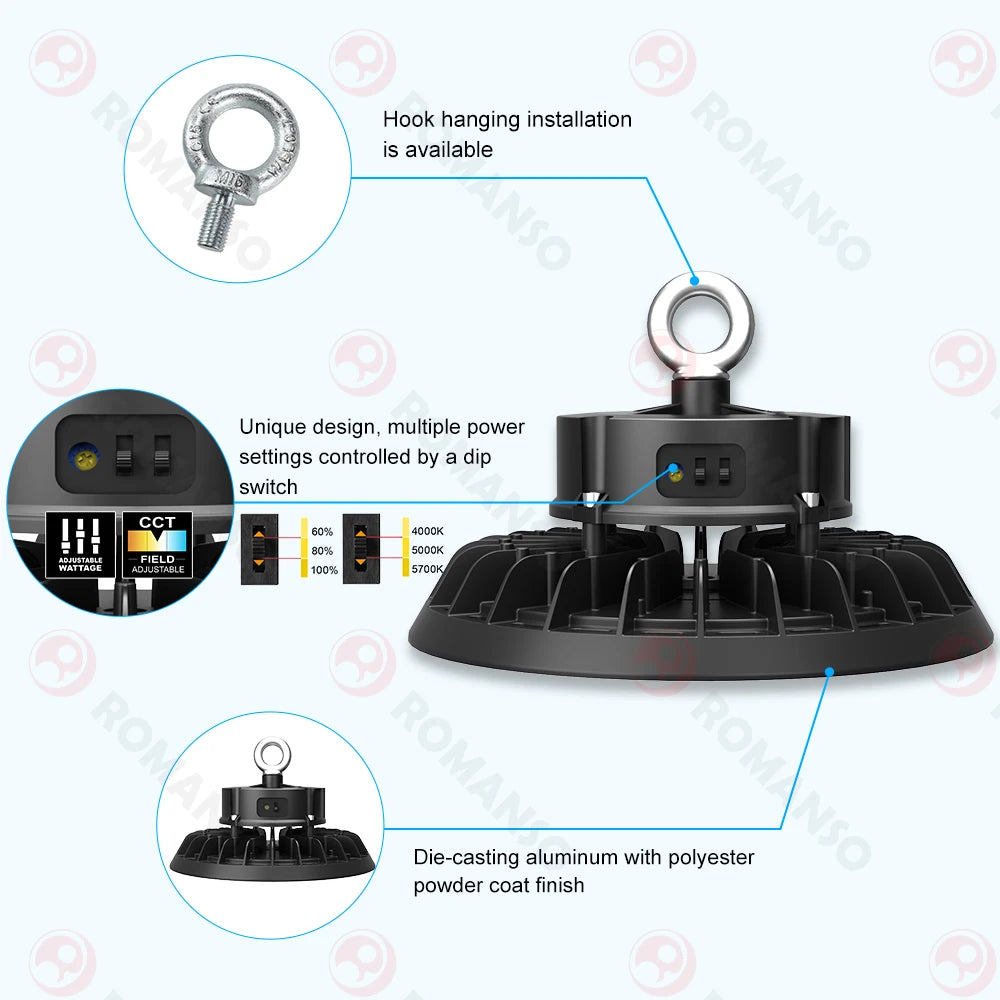 240W UFO LED High Bay Light – IP65 Waterproof, 5000K Daylight, UL/ETL Listed