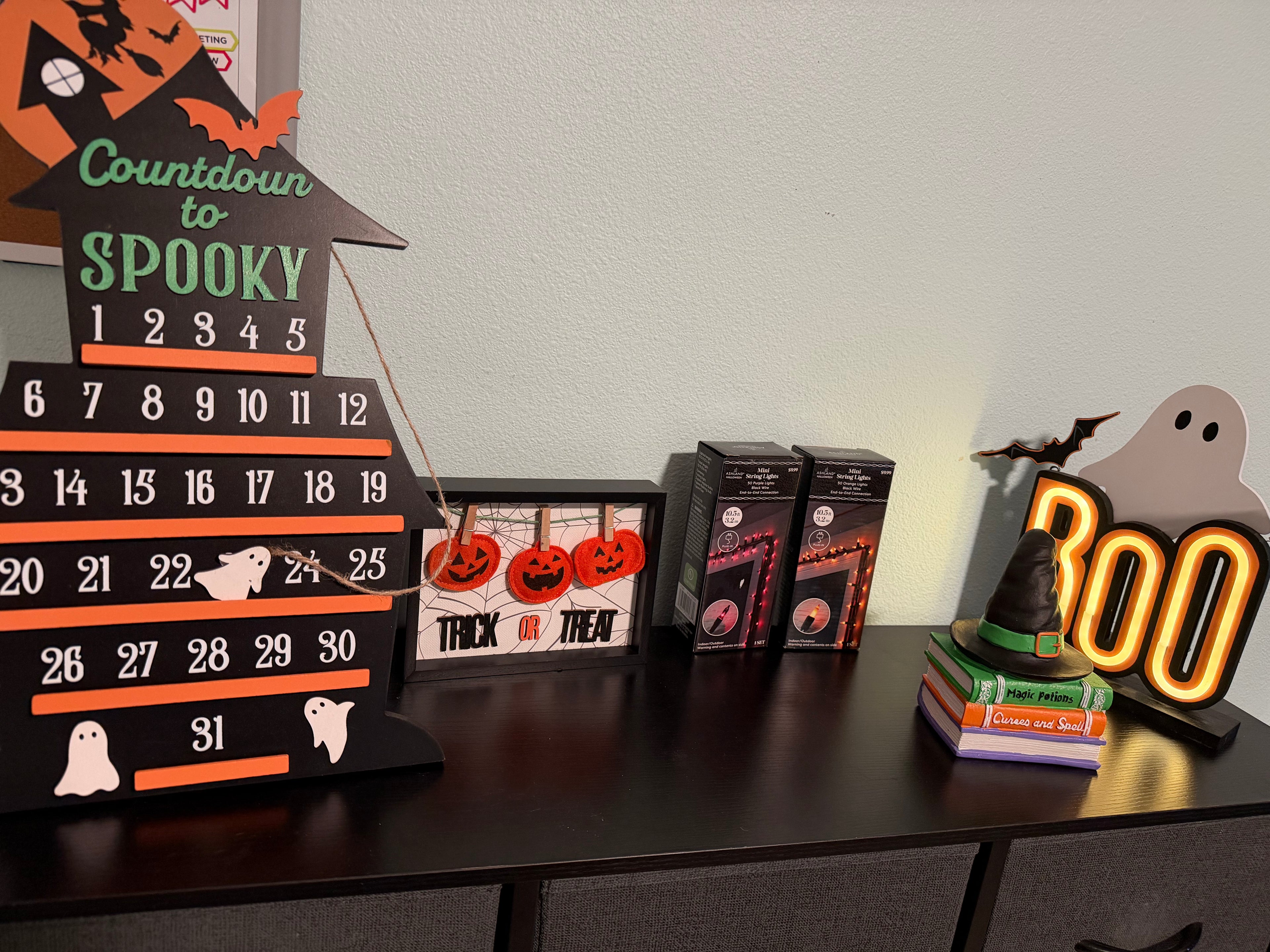 Halloween Home Decor Kit – Countdown Calendar, LED Lights & BOO Sign | Not Your Regular Store Exclusive