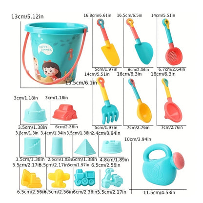 18-Piece Beach Sand Toy Set – Durable Outdoor Sand Play Tools for Kids