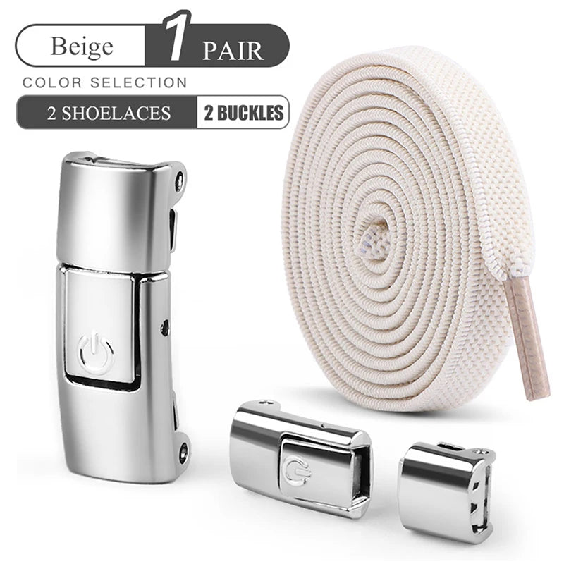 No-Tie Elastic Shoe Laces with Press Lock – Quick Fit Stretch Laces for Adults & Kids | Sports, Travel & Everyday Use