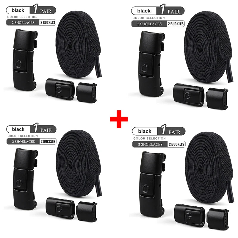 No-Tie Elastic Shoe Laces with Press Lock – Quick Fit Stretch Laces for Adults & Kids | Sports, Travel & Everyday Use