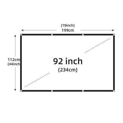 Foldable Portable Projector Screen — 60–200 Inch