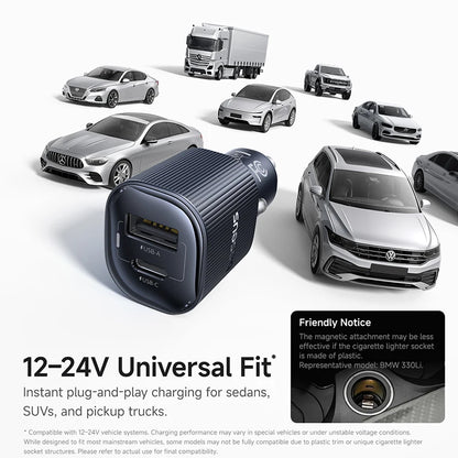 Baseus Car Charger 30W/60W – USB-C PD3.0 Fast Charging, Dual Port for iPhone & Android