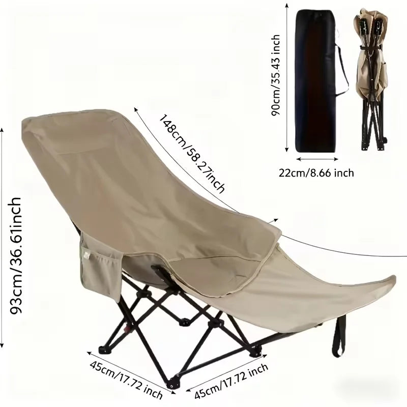Heavy-Duty Foldable Beach Chair – Adjustable Height, 300 lb Capacity, Portable Camping & Outdoor Chair