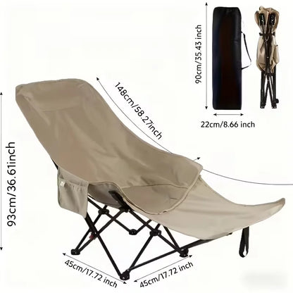 Heavy-Duty Foldable Beach Chair – Adjustable Height, 300 lb Capacity, Portable Camping & Outdoor Chair