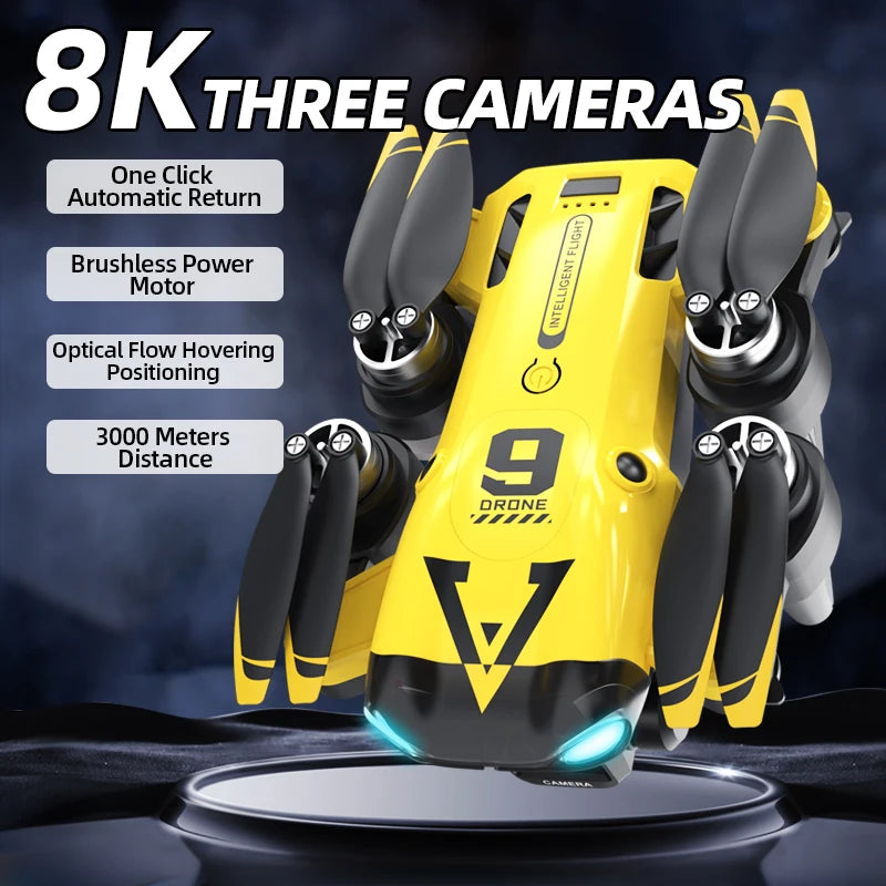 B9 Pro RC Drone with 4K Dual HD Camera – Foldable WiFi FPV Quadcopter with Optical Flow & Altitude Hold