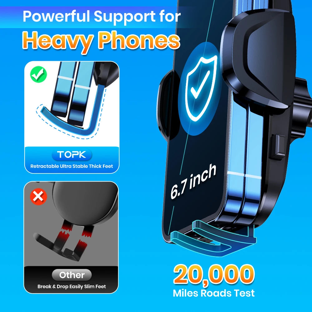 Car Phone Mount/Holder – Air Vent Mount, 360° Rotation, One-Hand Operation