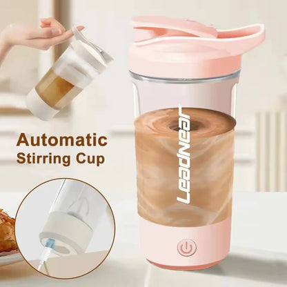 Electric Shaker Bottle – USB Rechargeable Protein Mixer Cup (450ml–630ml)