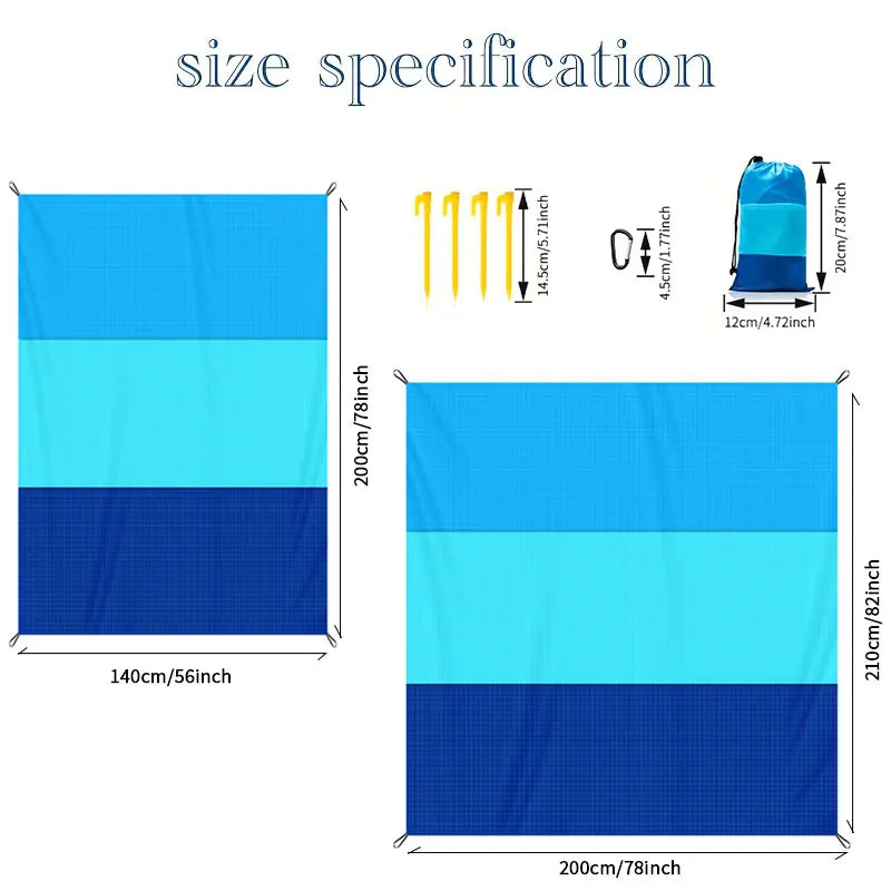 Large Sandproof Beach Blanket & Waterproof Picnic Mat