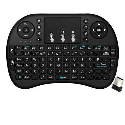 I8 Mini Wireless Keyboard with Touchpad & Backlit – 2.4GHz Air Mouse for TV Box, PC & Smart TV
