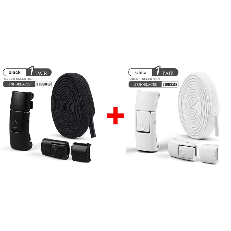 No-Tie Elastic Shoe Laces with Press Lock – Quick Fit Stretch Laces for Adults & Kids | Sports, Travel & Everyday Use