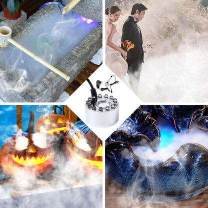 Mini LED Fog Machine with Color-Changing Lights – Ultrasonic Mist Maker for Halloween, Christmas & Party Decor