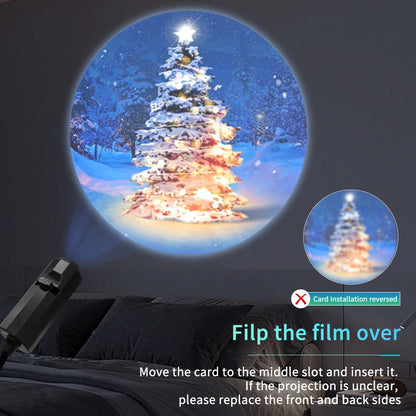 LED Halloween Moon Lamp – USB Projector Night Light with Interchangeable Film Slides