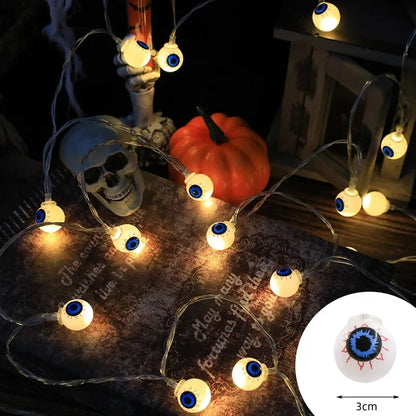Halloween LED String Lights – 1.5m 10-Light Battery Powered | Pumpkin, Ghost, Skull & More