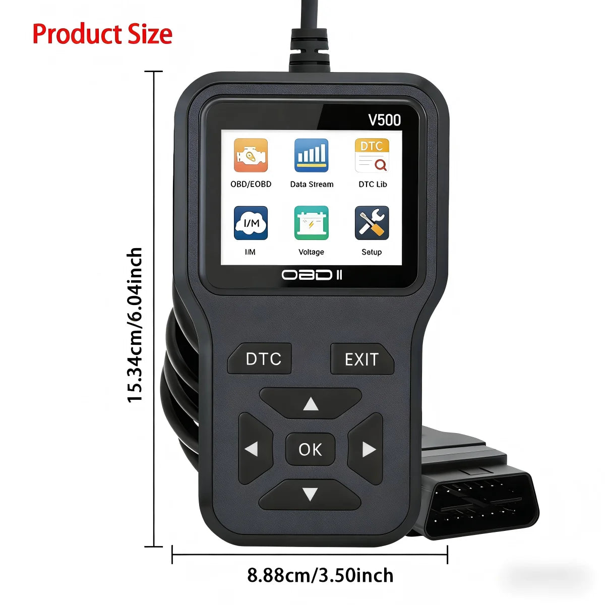 OBD2 Scanner – Check Engine Code Reader with Reset Function | Enhanced OBDII/EOBD Car Diagnostic Tool