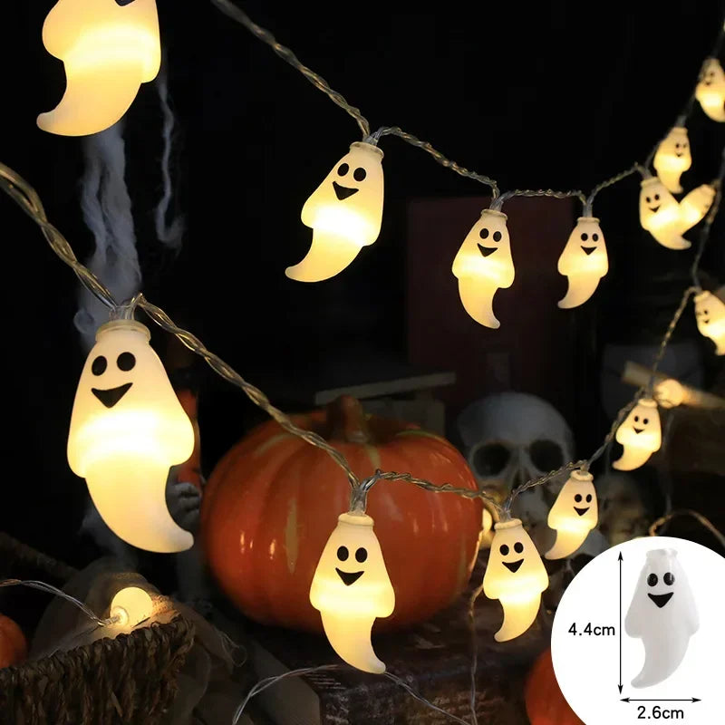 Halloween LED String Lights – 1.5m 10-Light Battery Powered | Pumpkin, Ghost, Skull & More