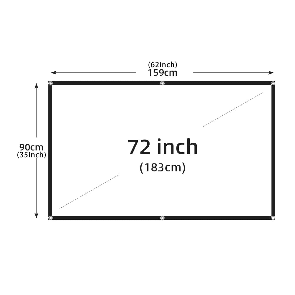 Foldable Portable Projector Screen — 60–200 Inch