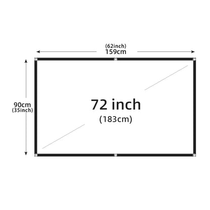 Foldable Portable Projector Screen — 60–200 Inch