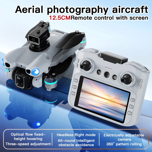 Drone – 8K HD Camera, 4.3" Screen, Brushless Motor, 20-Min Flight, Obstacle Avoidance