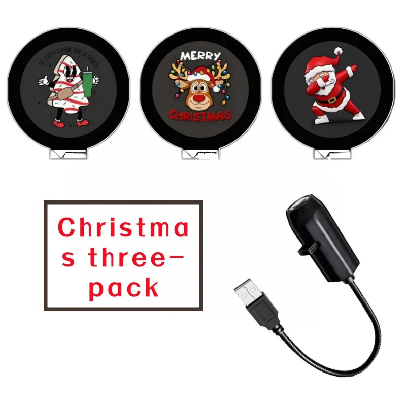 USB LED Projector Night Light – Switchable Halloween & Christmas Pattern Lamp for Ceiling, Wall & Window Decor
