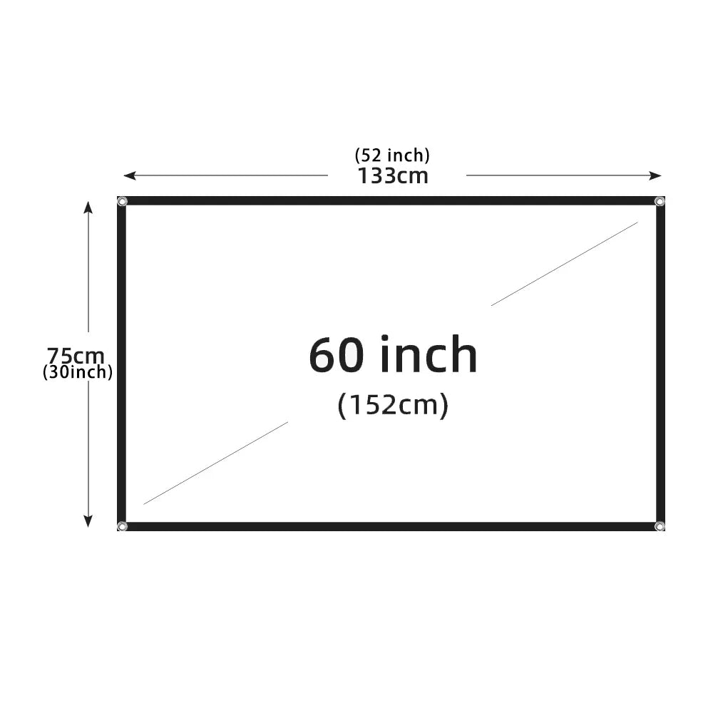Foldable Portable Projector Screen — 60–200 Inch