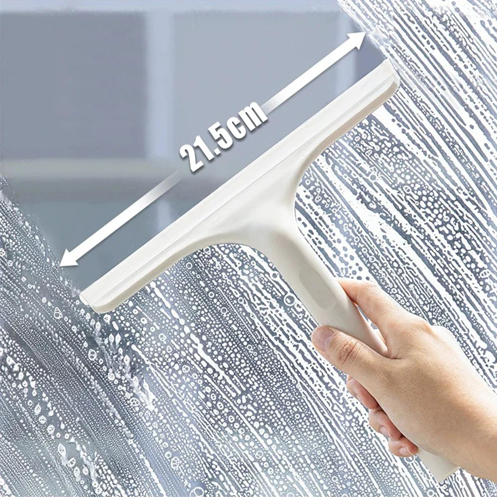 Window cleaning squeegee with measurement on a window surface