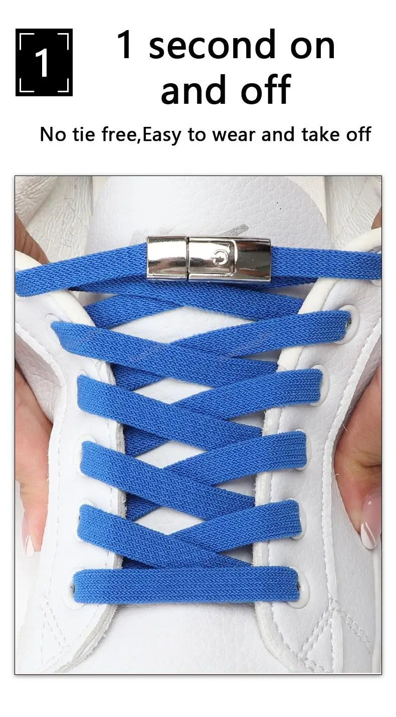 No Tie Shoe laces Press Lock Shoelaces without ties Elastic Laces Sneaker Kids Adult Flat Shoelace for Shoes
