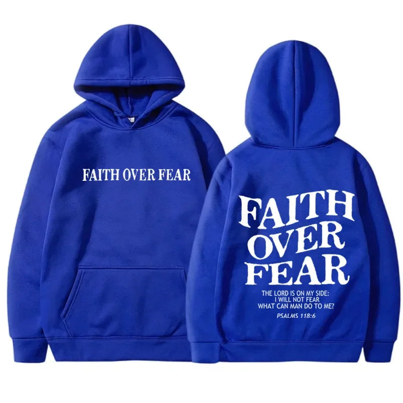 Faith Over Fear Graphic Hoodie – Fleece Pullover Sweatshirt
