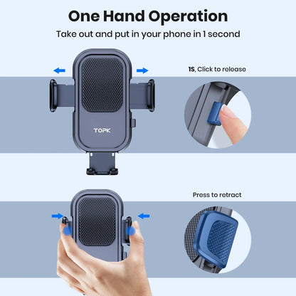 Car Phone Mount/Holder – Air Vent Mount, 360° Rotation, One-Hand Operation
