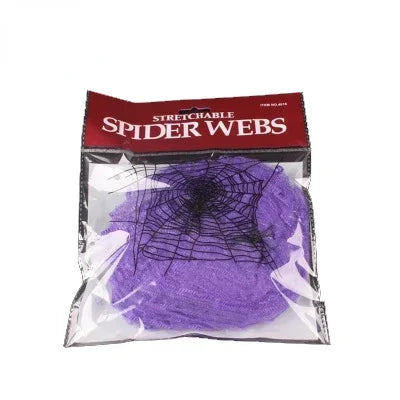 Halloween Artificial Spider Web with Spiders – Stretchy Cotton Cobweb for Indoor & Outdoor Scary Decor