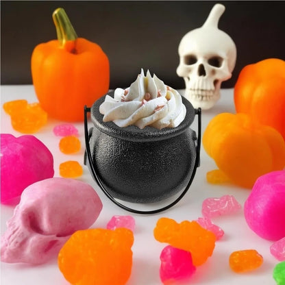 Mini Black Witch Cauldron Set – Halloween Candy Bowl & Party Favor Holder for Trick-or-Treat, St. Patrick's Day & Tiered Trays