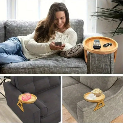 Clip-On Sofa Arm Tray Table