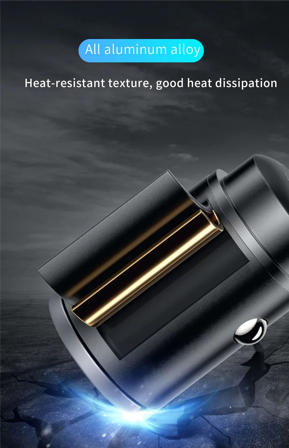 Mini Car Charger – 200W QC3.0 & PD Fast Charging | USB-A + USB-C | iPhone, Samsung, Xiaomi