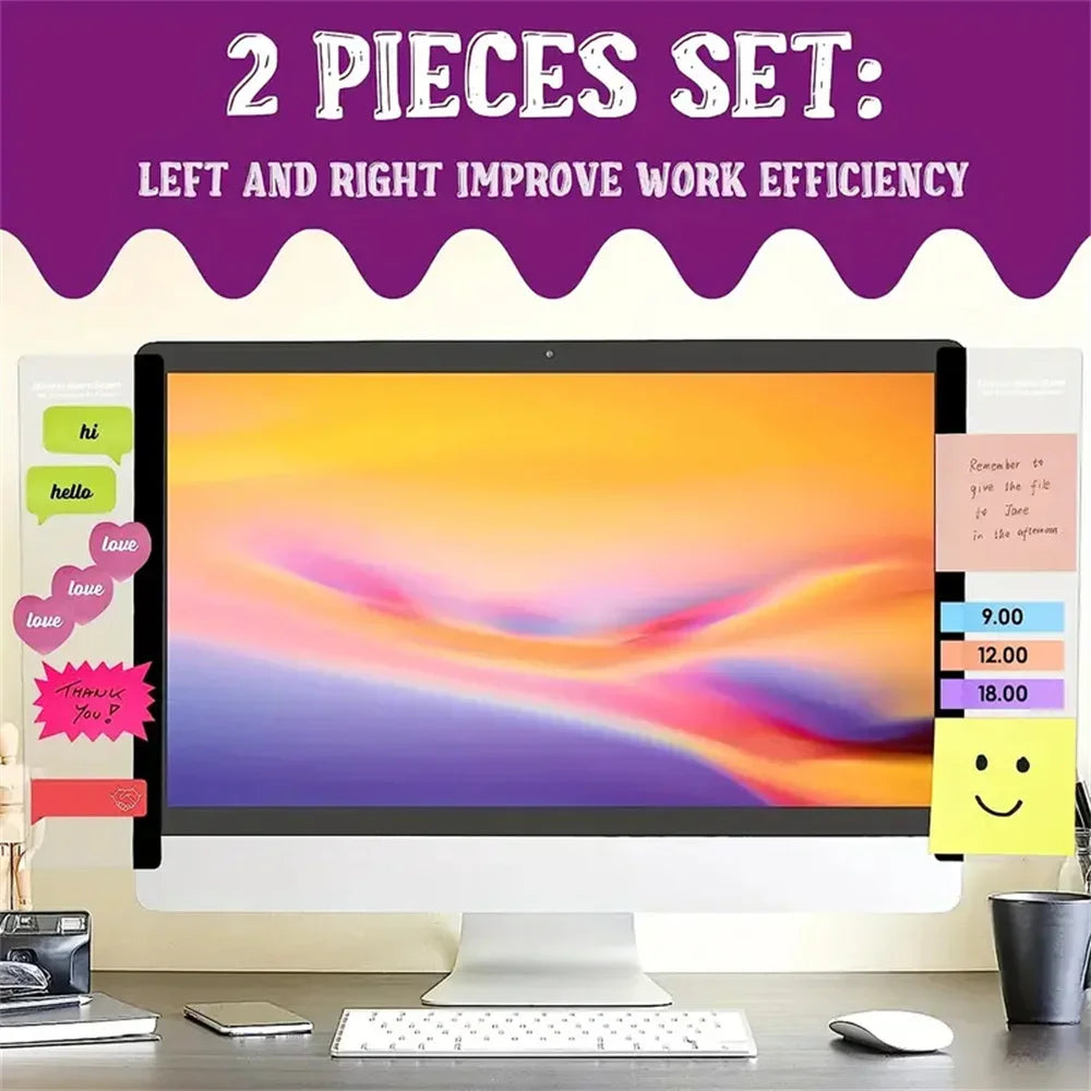 Acrylic Monitor Memo Board – Sticky Note Holder & Workspace Organizer