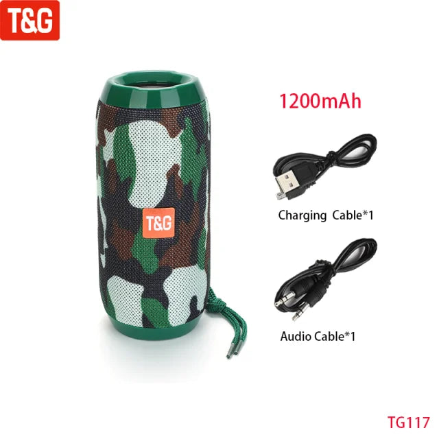 T&G Portable Bluetooth Speaker with AUX, USB & TWS