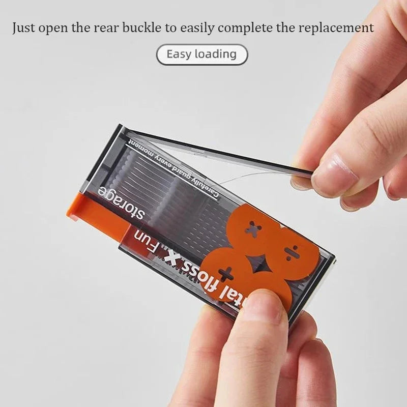 Portable Automatic Floss Dispenser – 10 Disposable Floss Picks Included | One-Press Oral Care Organizer for Daily & Travel Use