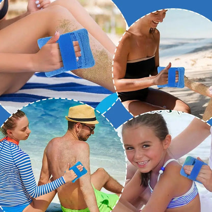 Beach Sand Remover Mitt – Soft Microfiber Sand-Off Pad for Adults & Kids