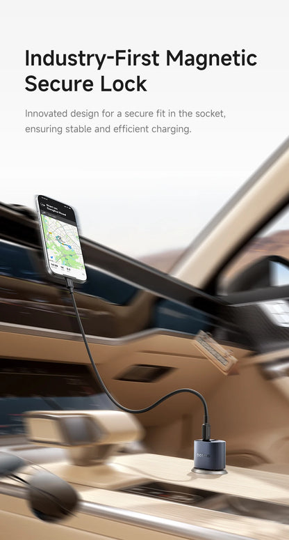 Baseus Car Charger 30W/60W – USB-C PD3.0 Fast Charging, Dual Port for iPhone & Android