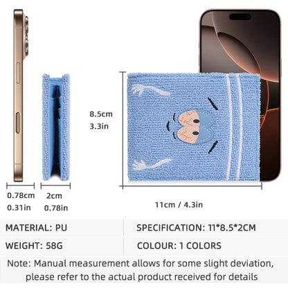 Cute Fuzzy Cartoon Wallet – Soft Plush Mini Wallet with Card Slots, Zip Pocket & Bifold Design