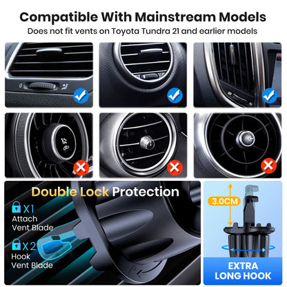 Car Phone Mount/Holder – Air Vent Mount, 360° Rotation, One-Hand Operation