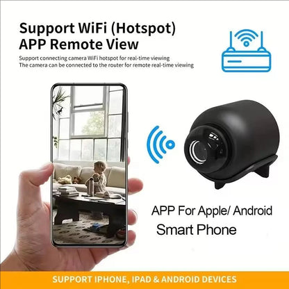 1080P HD Mini WiFi Security Camera – Wireless Night Vision, Motion Detection & Two-Way Audio | Indoor Home Surveillance
