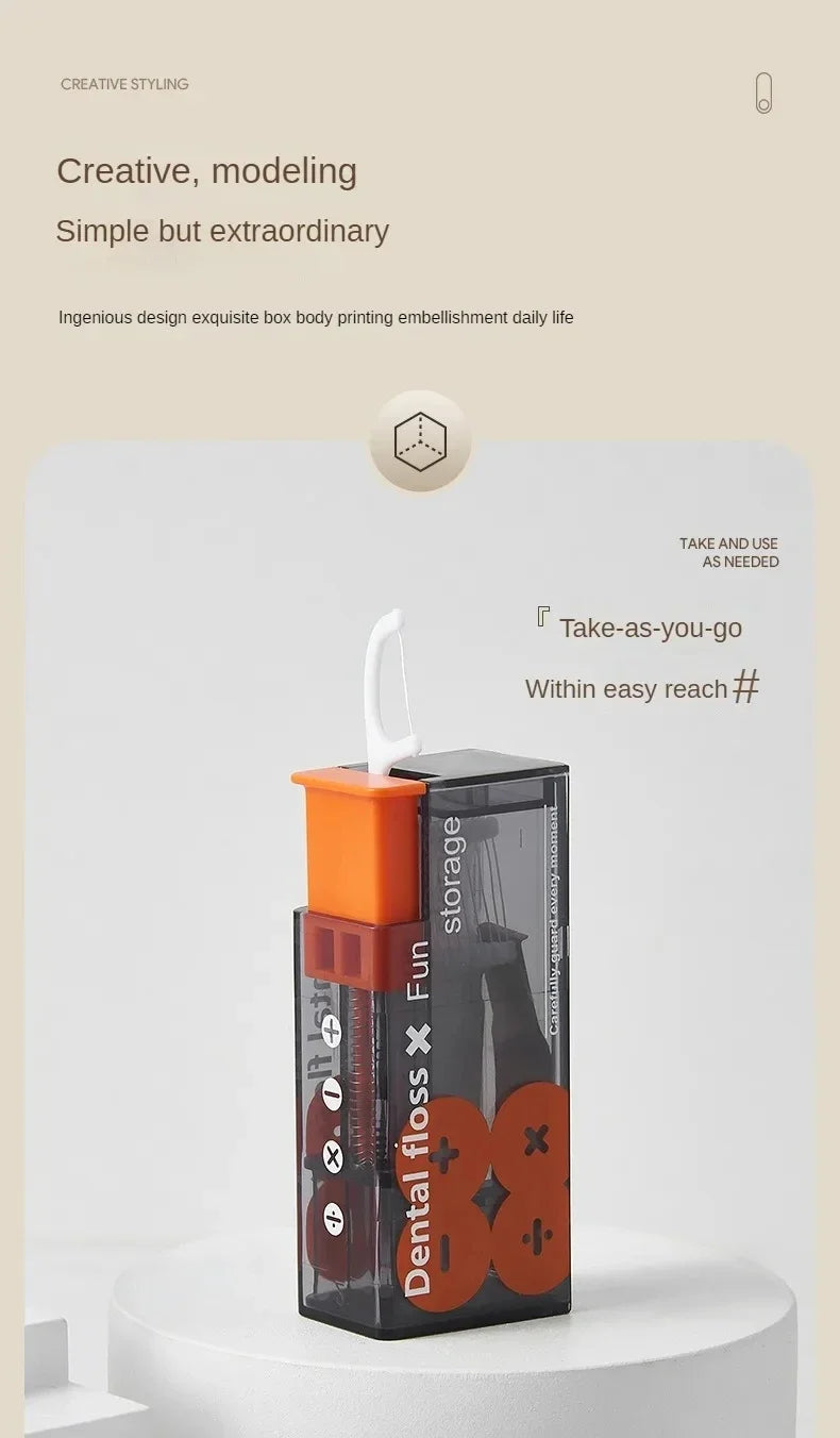 Portable Automatic Floss Dispenser – 10 Disposable Floss Picks Included | One-Press Oral Care Organizer for Daily & Travel Use