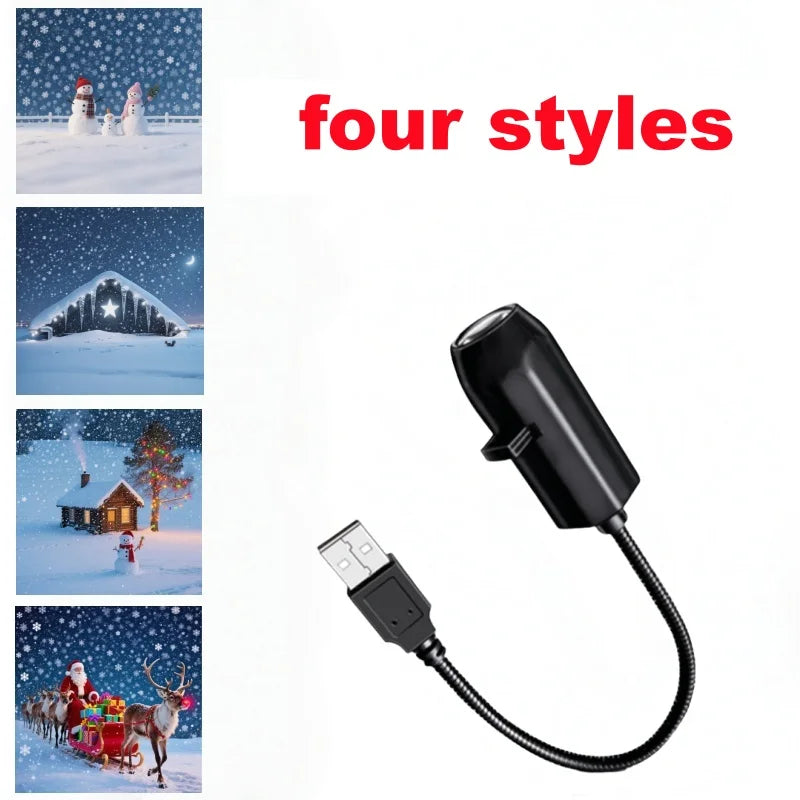 USB LED Projector Night Light – Switchable Halloween & Christmas Pattern Lamp for Ceiling, Wall & Window Decor