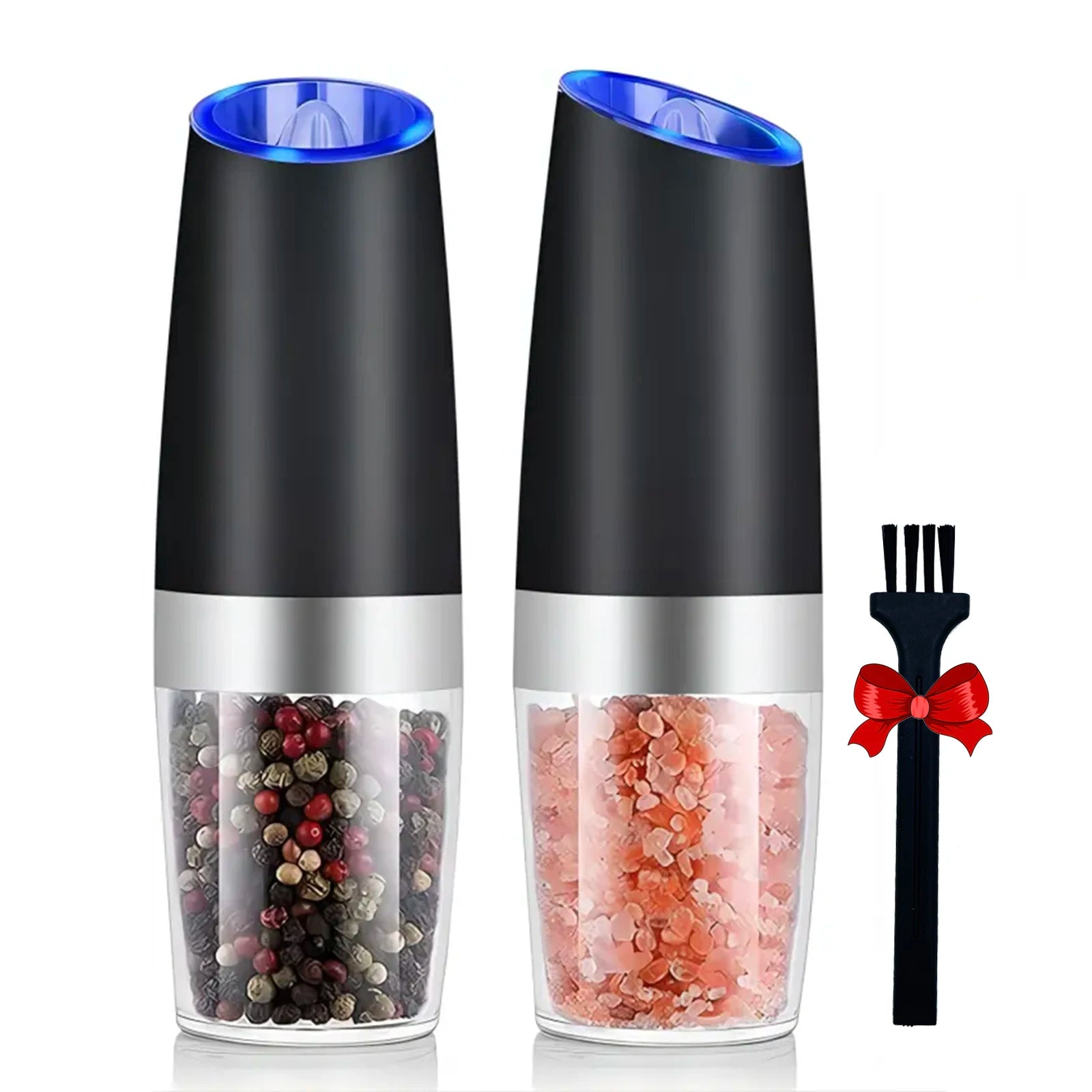Gravity Electric Salt & Pepper Mill – Automatic Tilt Grinding, Adjustable Coarseness, Large Capacity
