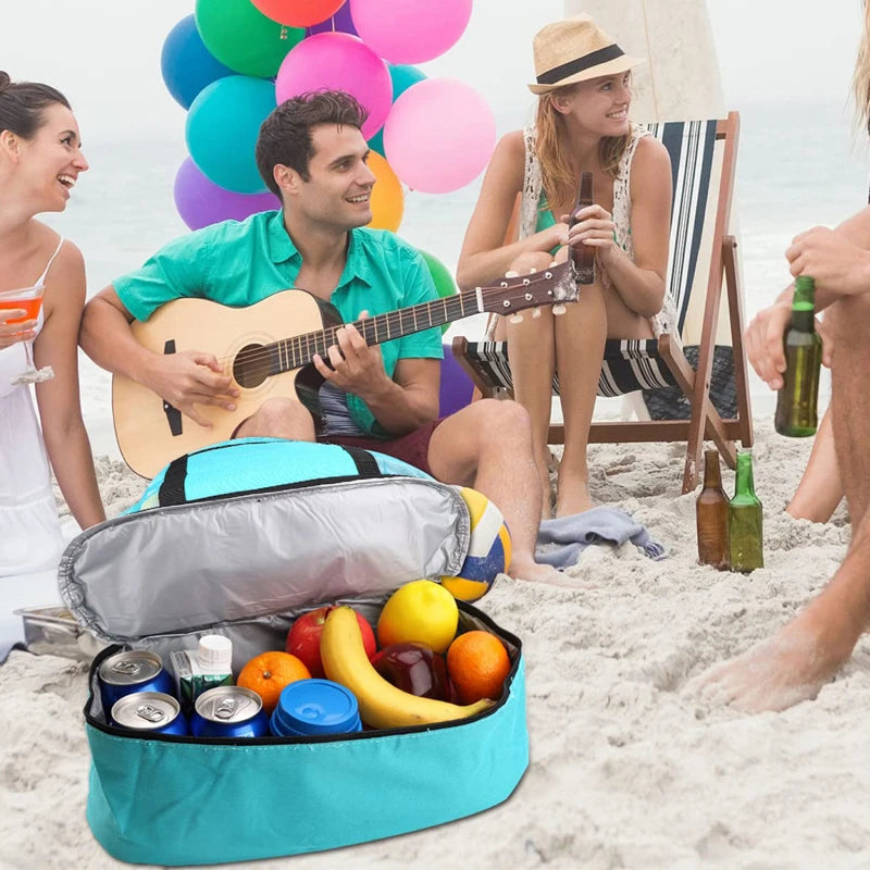Large Insulated Beach Cooler Tote – Mesh Picnic Bag for Food, Drinks & Towels